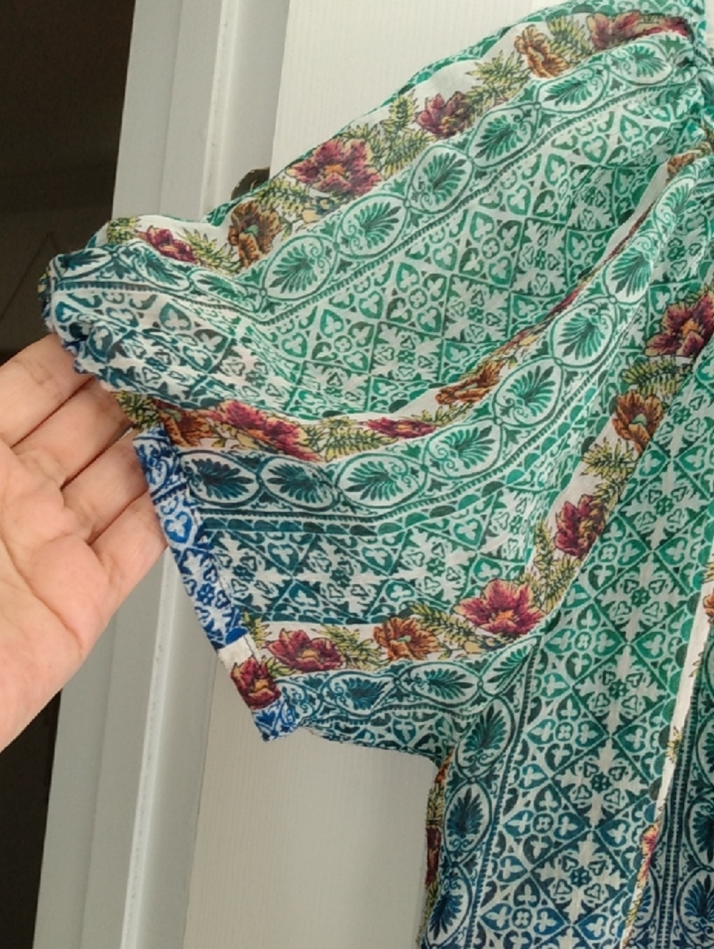 BOHO Round Neck Round Hem Top Blouse - Picture 5 of 10